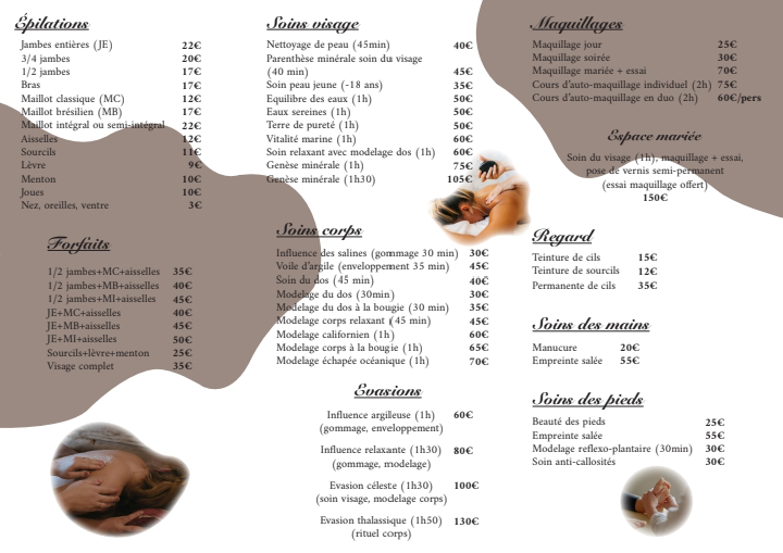 Tarifs beauté célest 2025 1/2